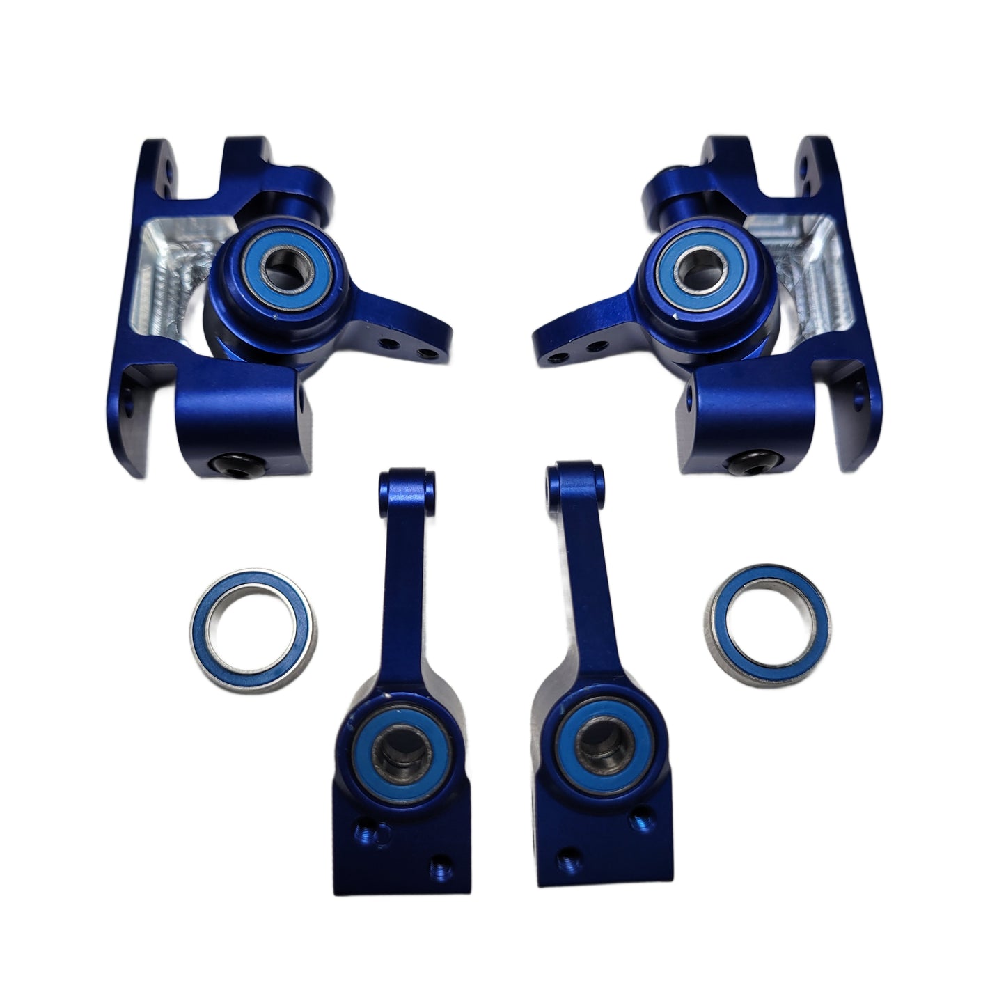 Fits Traxxas Ultimate Rustler 4x4 Blue Aluminum Knuckles Hub Bearing Carriers