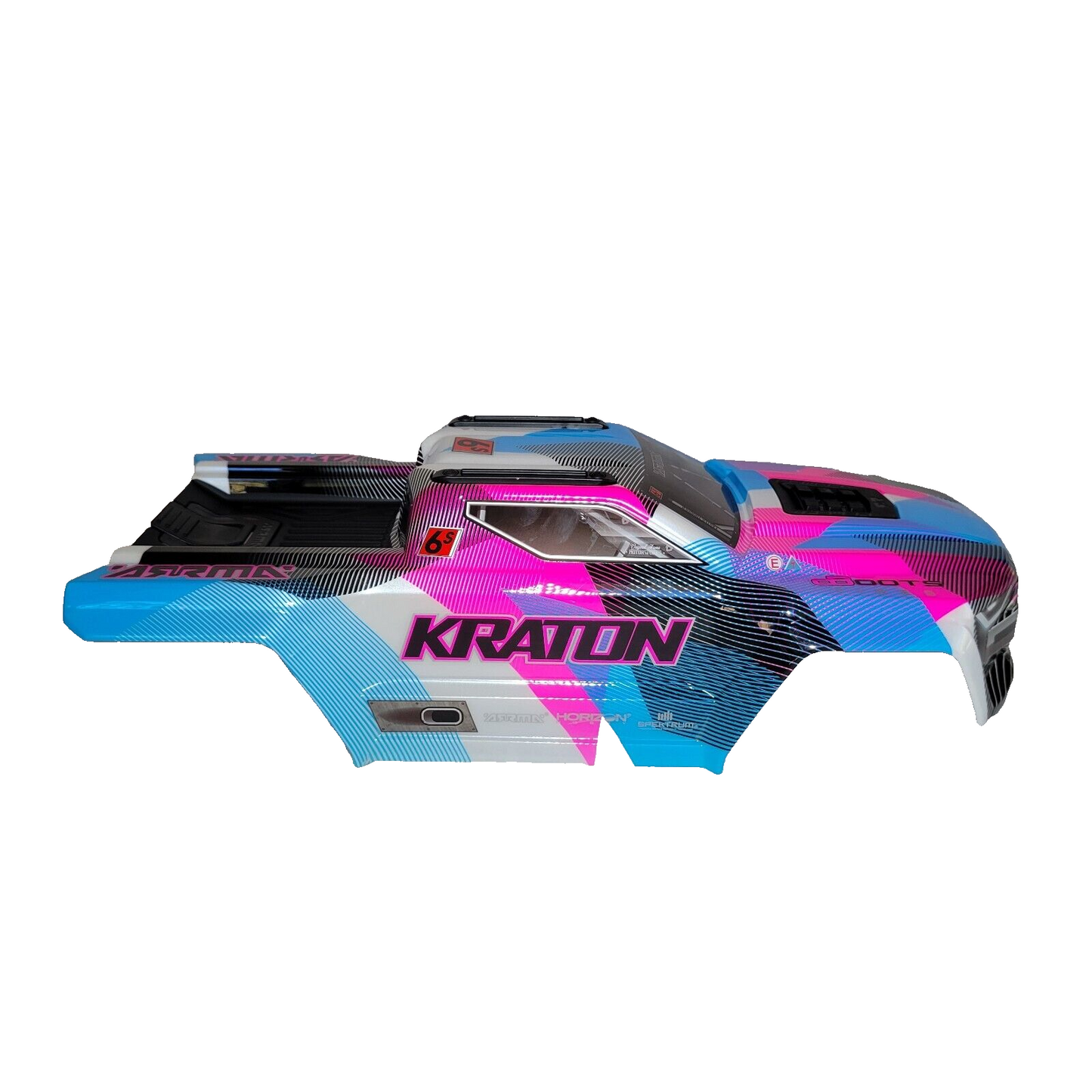 Arrma Kraton 6s V6 BLX CLIPLESS Body Shell Factory Painted Pink Blue & Decals