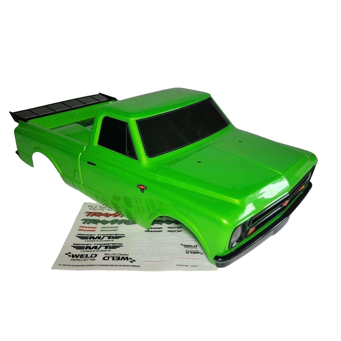 Fits Traxxas Drag Slash Green C10 Chevrolet Painted Body w/ Wing Grill Bumpers