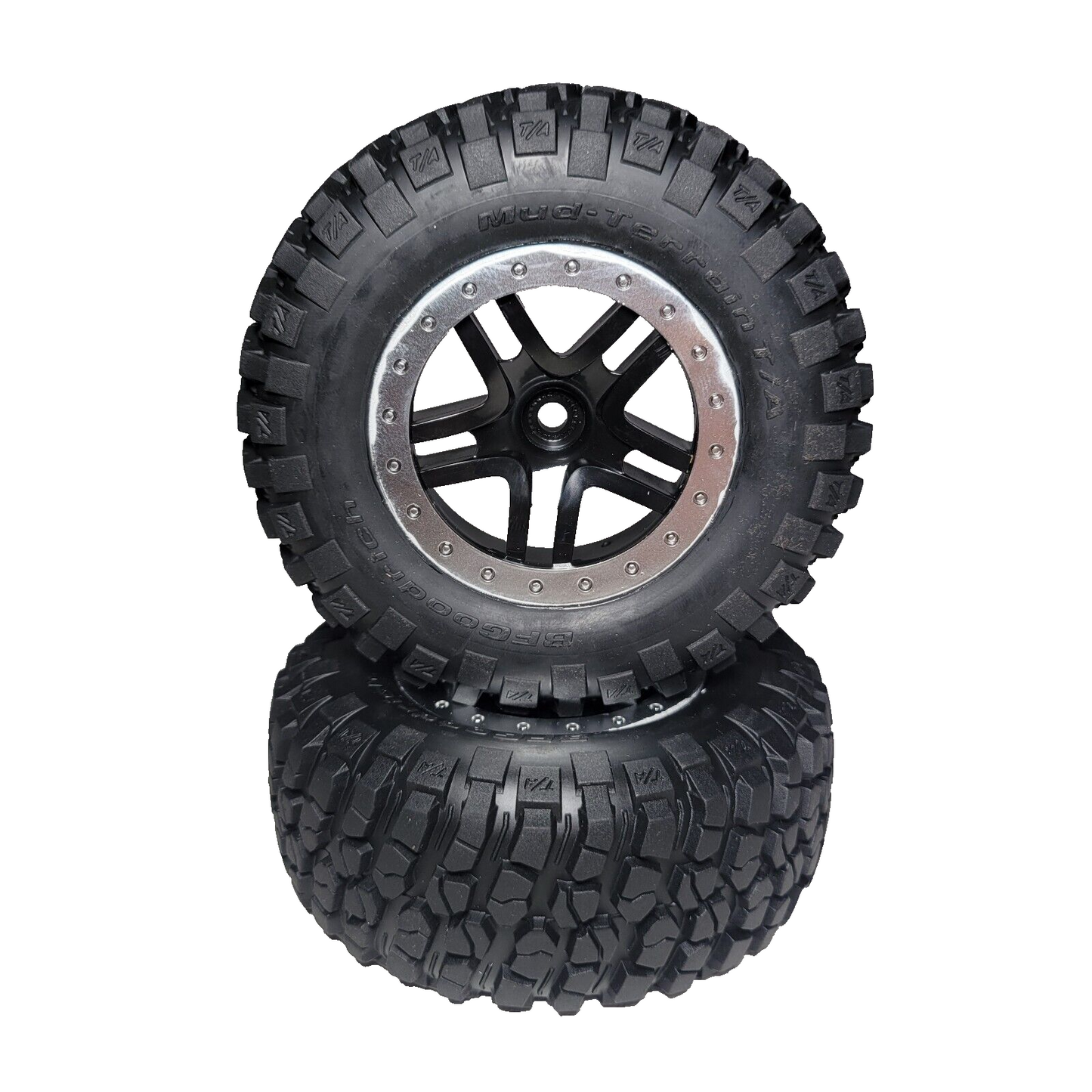 Fits Traxxas Slash 4x4 VXL Mud Terrain Tires & 12mm Wheels SCT 4wd Bl-2s XL-5