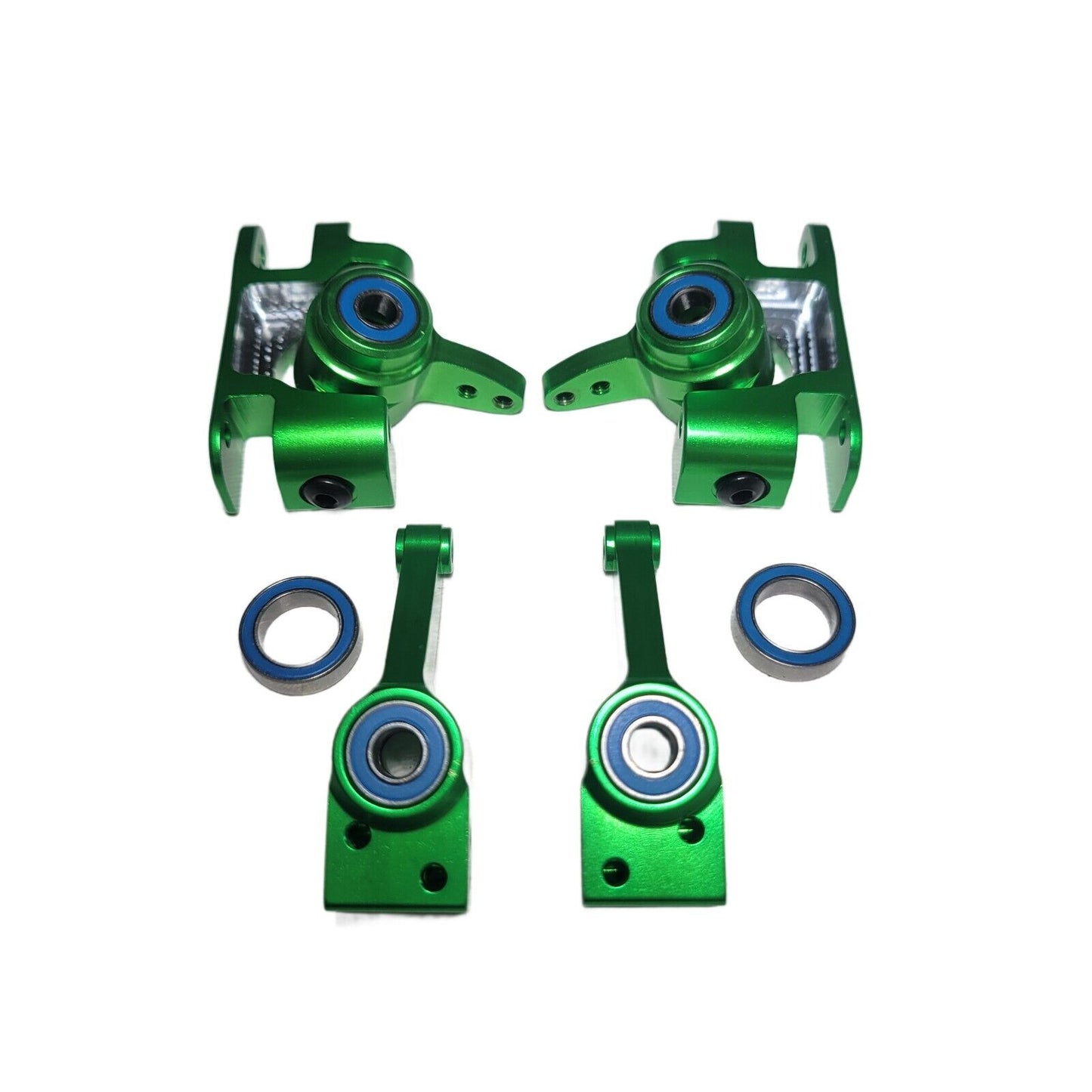 Fits Traxxas Ultimate Rustler 4x4 Green Aluminum Knuckles Hub Bearing Carriers