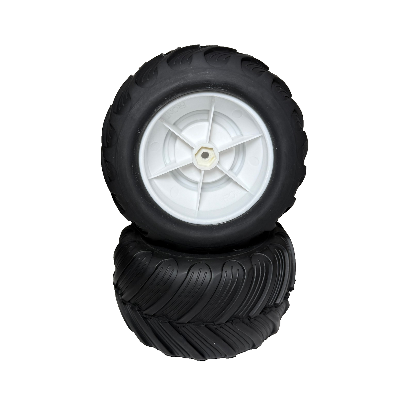 Fits Traxxas Bigfoot 4x4 Monster Truck Tires & White 12mm Wheels 2.8" Stampede