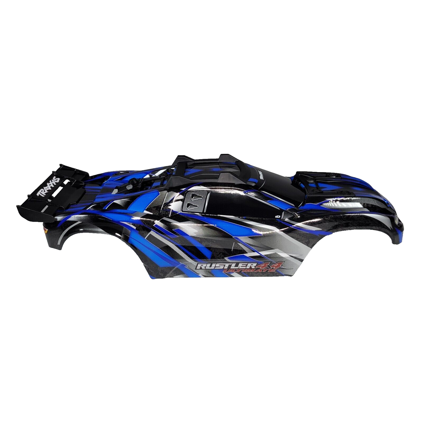 Fits Traxxas Rustler Ultimate 4X4 VXL Blue Painted Body Factory Clip-Less Decals