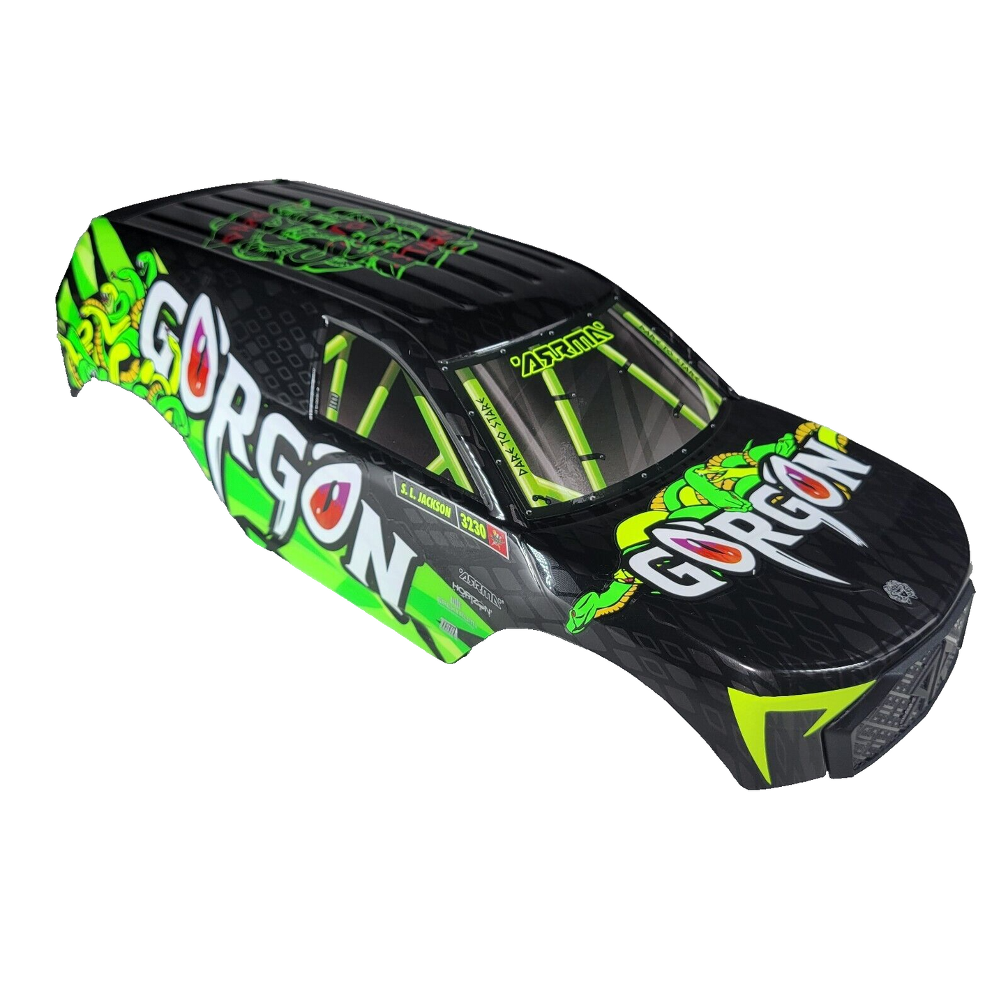 Arrma Gorgon Green Yellow Body Shell Lid Factory Painted Decaled ARA402349
