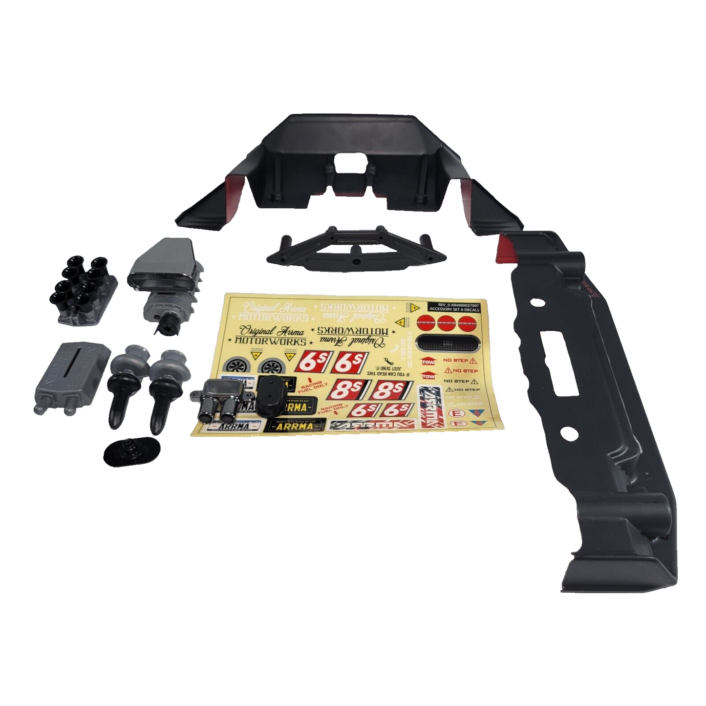 Arrma Felony 6s Body Shell Black Factory Painted Resto-Mod Street Bash Stickers
