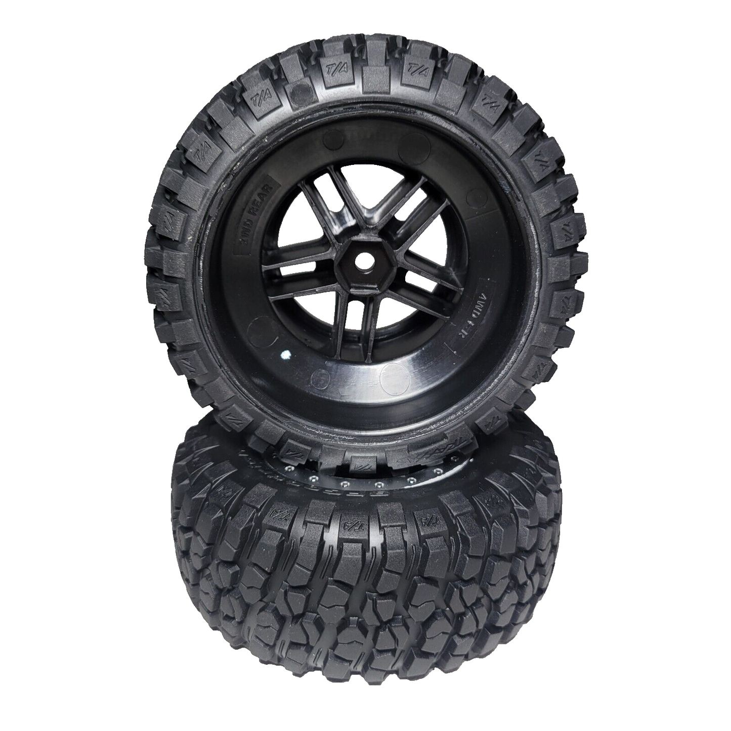 Fits Traxxas Slash 4x4 VXL Mud Terrain Tires & 12mm Wheels SCT 4wd Bl-2s XL-5
