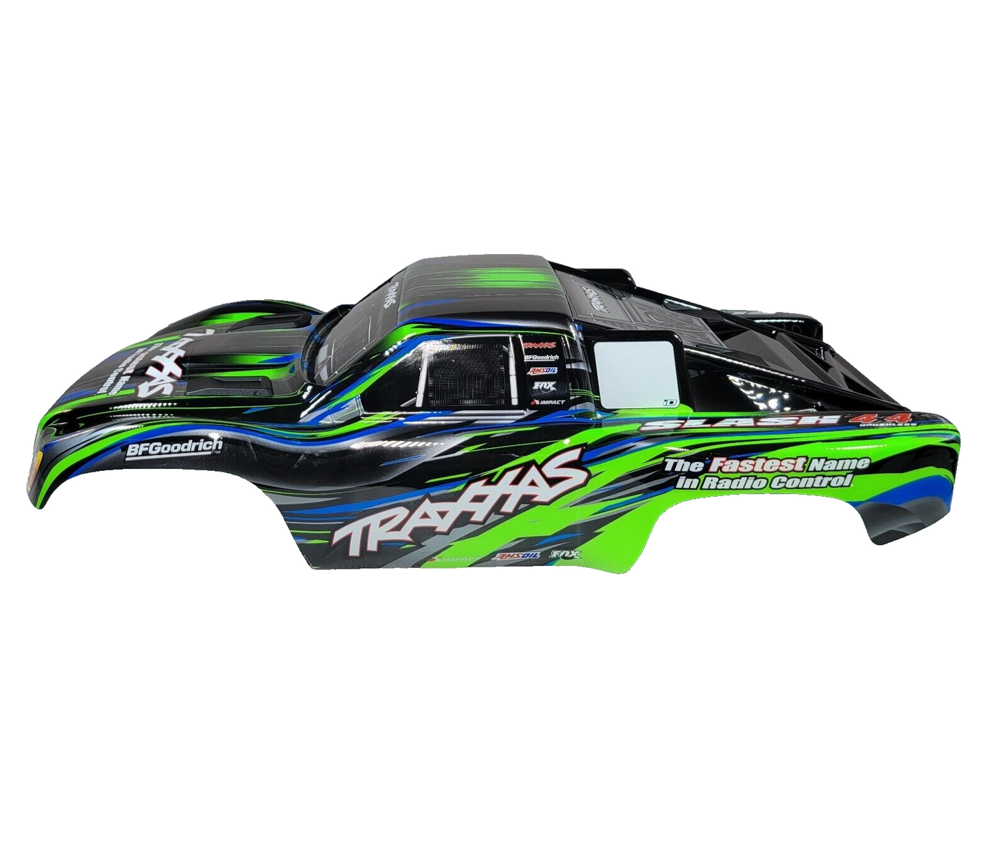 Fits Traxxas Slash 4x4 BL-2s Green Black Body w/ Clipless Mounts 4wd 2wd VXL XL5