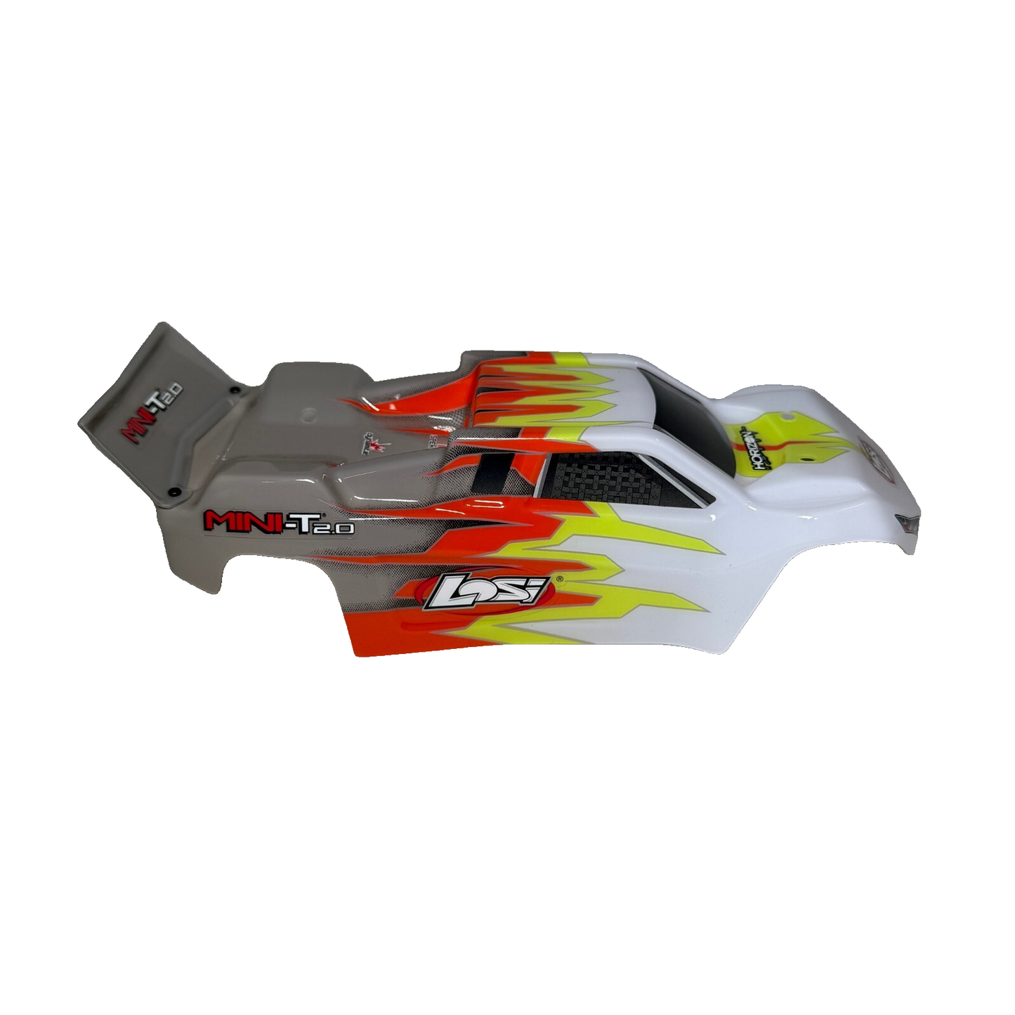 Losi Mini-T 2.0 Body Factory Painted & Decaled With Wing Gray White Truck