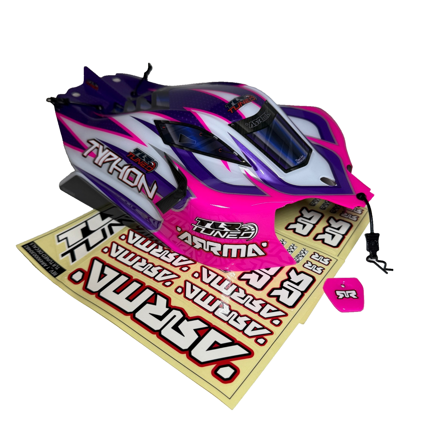 Arrma Typhon TLR Factory Painted & Decaled Body Pink Purple & White With Decals