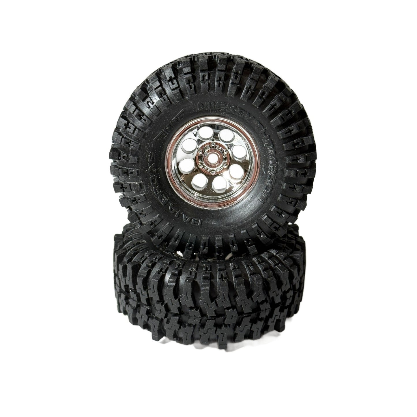 Fits Traxxas Trx-4M High Trail K10 Baja Pro Tires & 7mm Satin Chrome Wheels F150