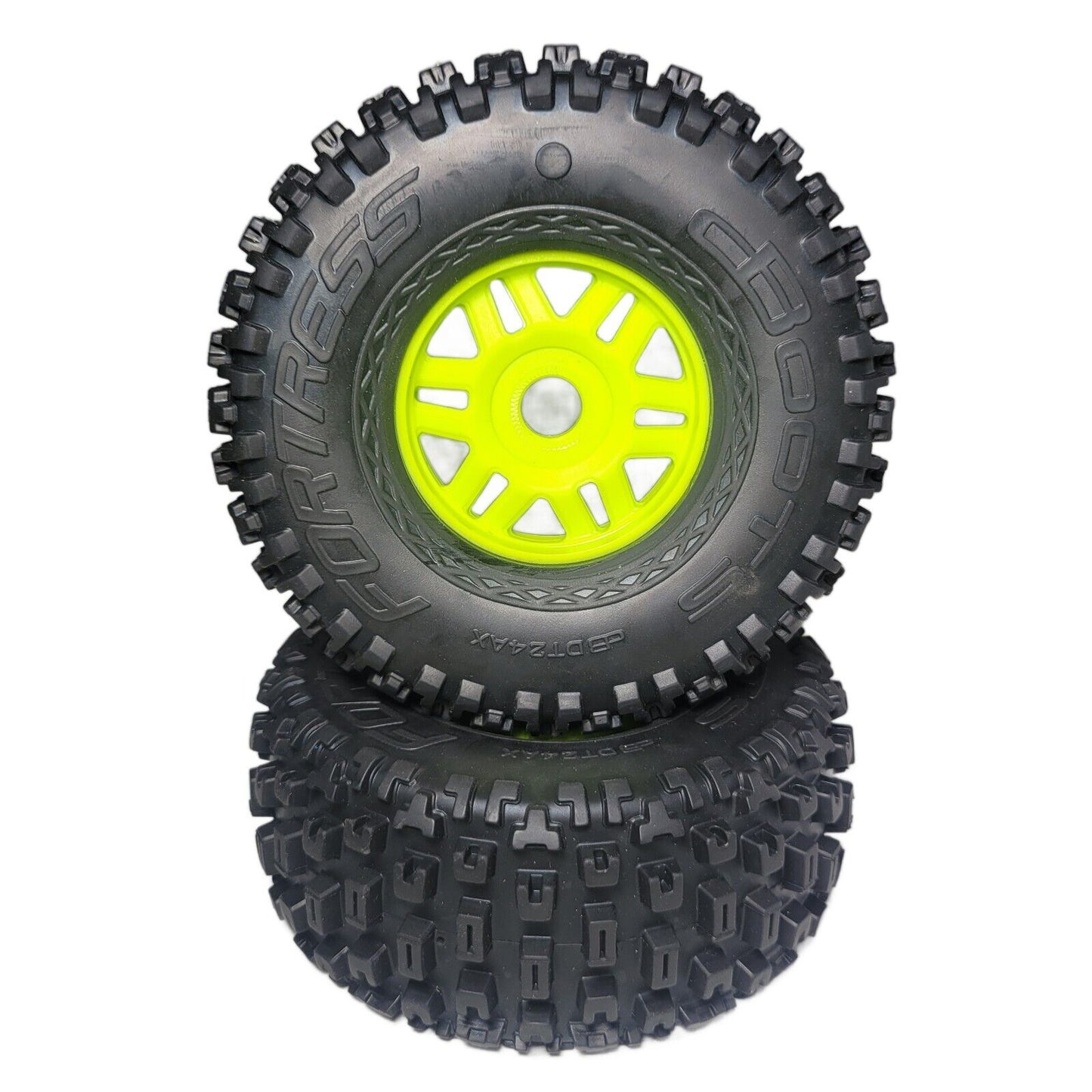 Arrma Mojave 6s BLX Tires & 17mm Yellow Wheels Dboots Fortress Desert Truck 1/7