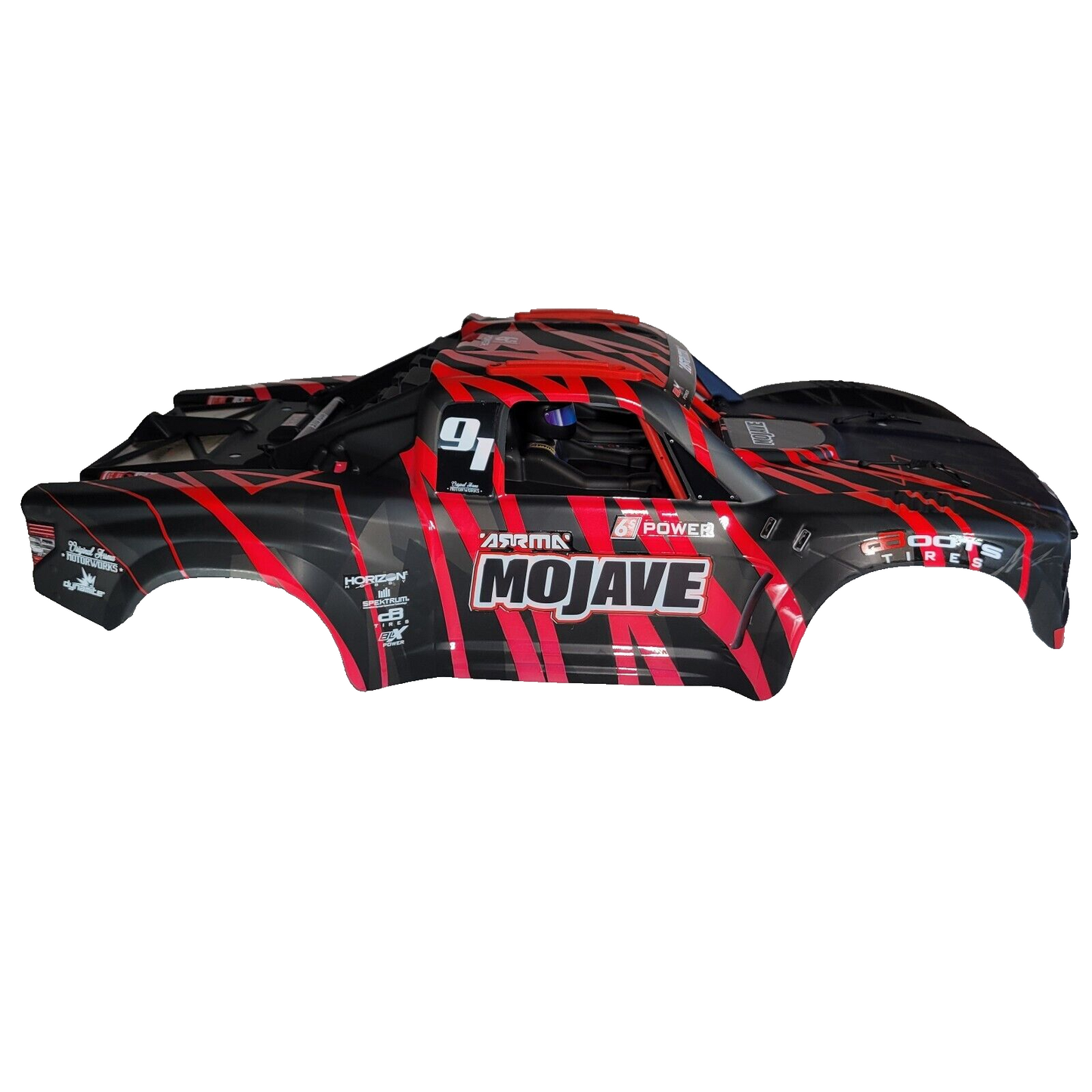 Arrma Mojave 6S BLX Red Black Painted Body Shell With Cage / Interior ARA411004