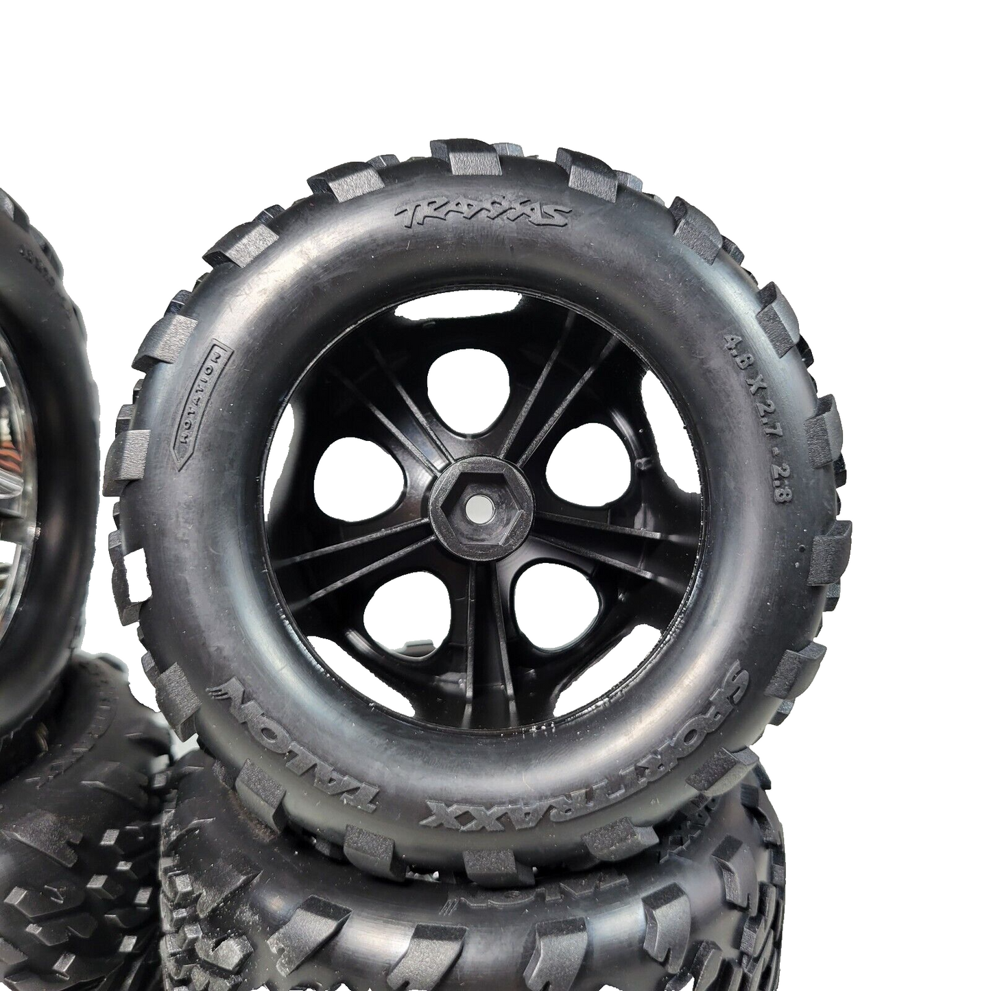 Fits Traxxas Stampede 2wd BL2s Tires & Wheels Silver Monster Truck 12mm Hubs VXL