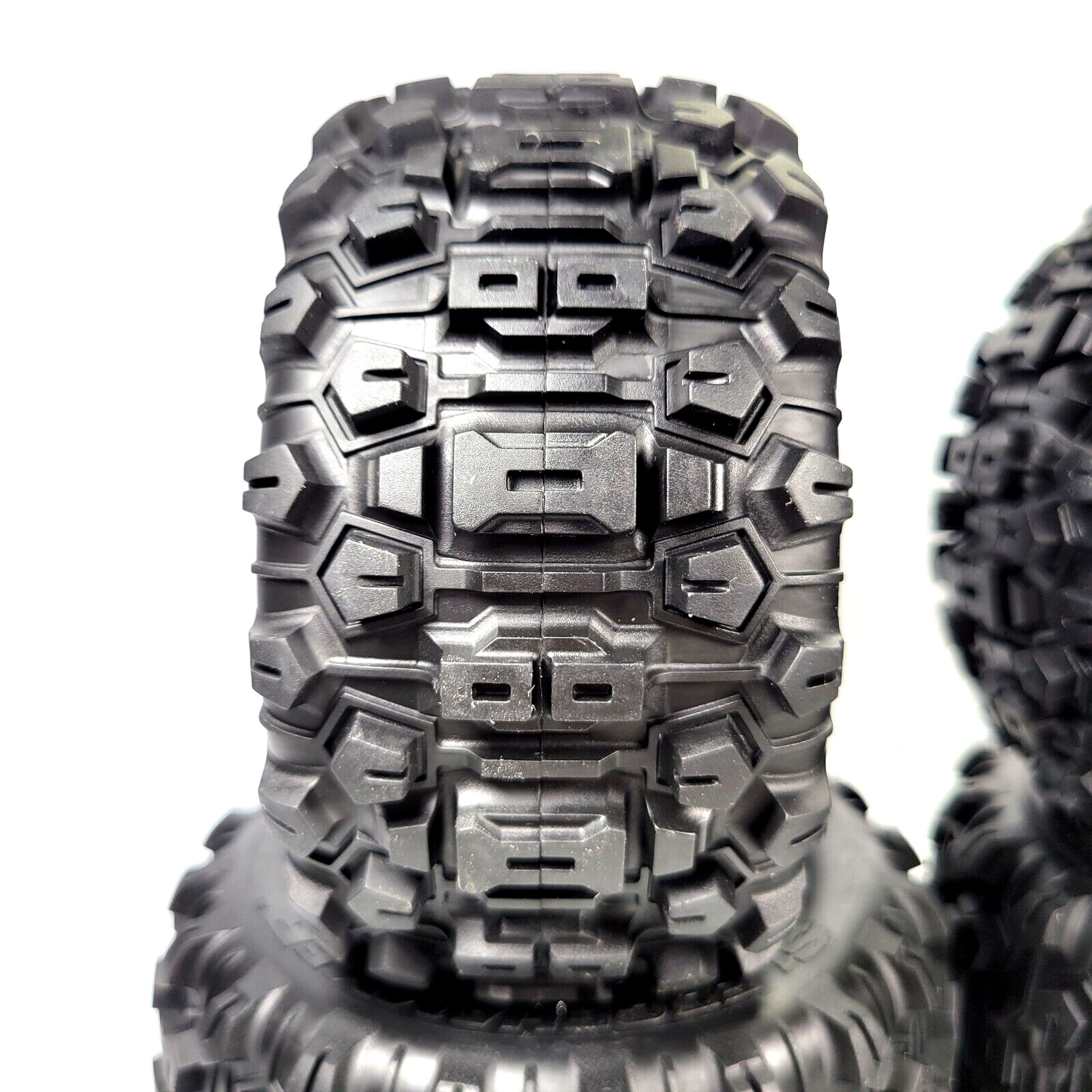 Fits Traxxas Hoss 4X4 VXL Sledgehammer Tires Black Chrome 12mm Wheel 2.8 Glued
