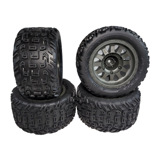 Arrma Vorteks 223s 4x4 V4 Tires & 14mm Wheels DBoots Katar Gunmetal Wheel
