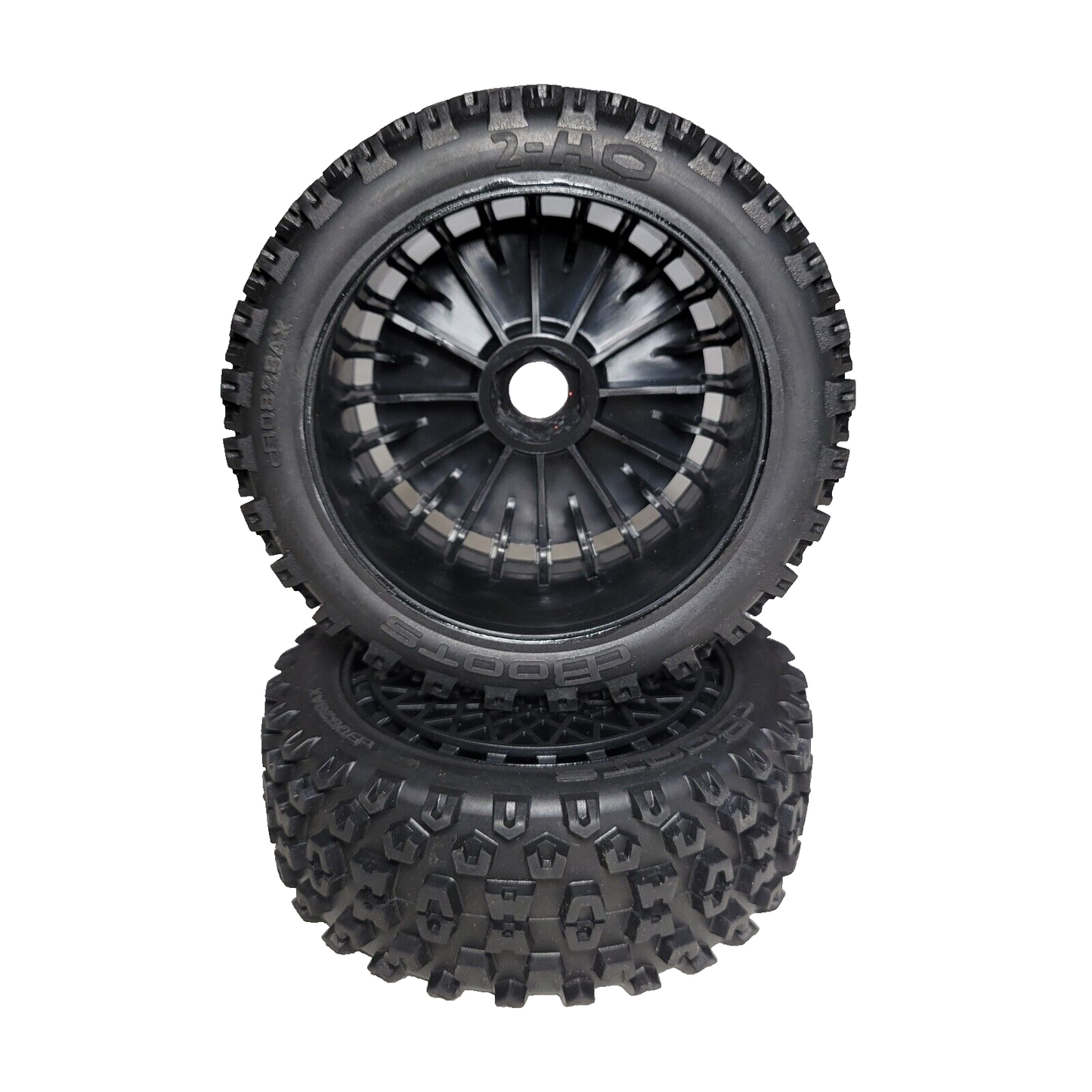 Arrma Typhon 223s BLX V4 Buggy Tires & Black Wheels 17mm DBoots 2HO ARA550118