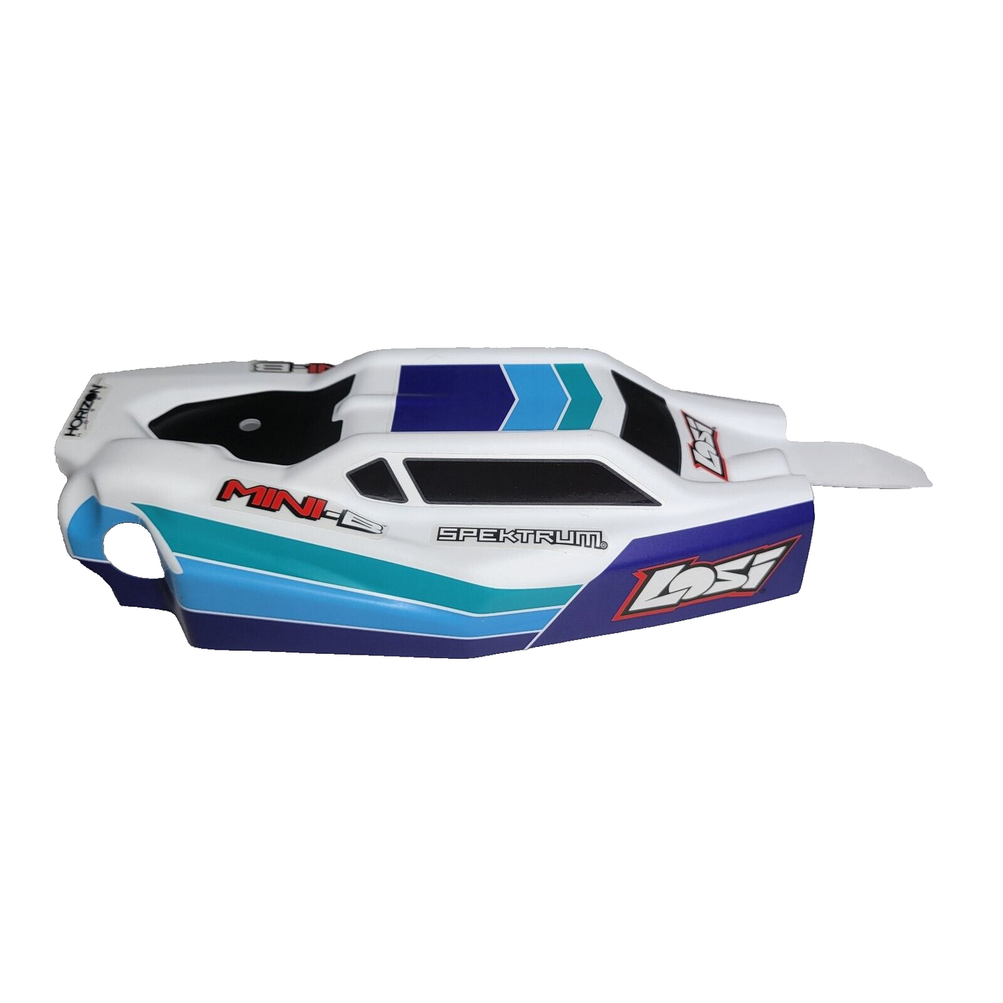 Losi Mini Body & Wing / Spoiler Factory Painted & Deacled White Blue Green