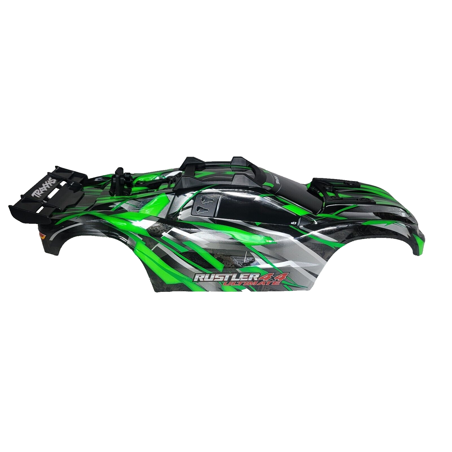 Fits Traxxas Rustler Ultimate 4X4 VXL Green Painted Body Factory ClipLess Decals