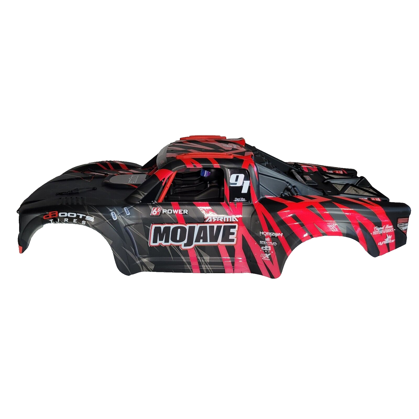 Arrma Mojave 6S BLX Red Black Painted Body Shell With Cage / Interior ARA411004