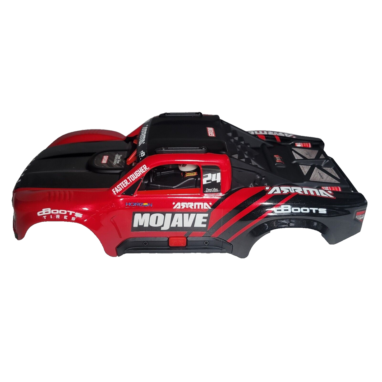 Arrma Mojave Grom Body Red Black With Internal Cage Frame / Clipless System