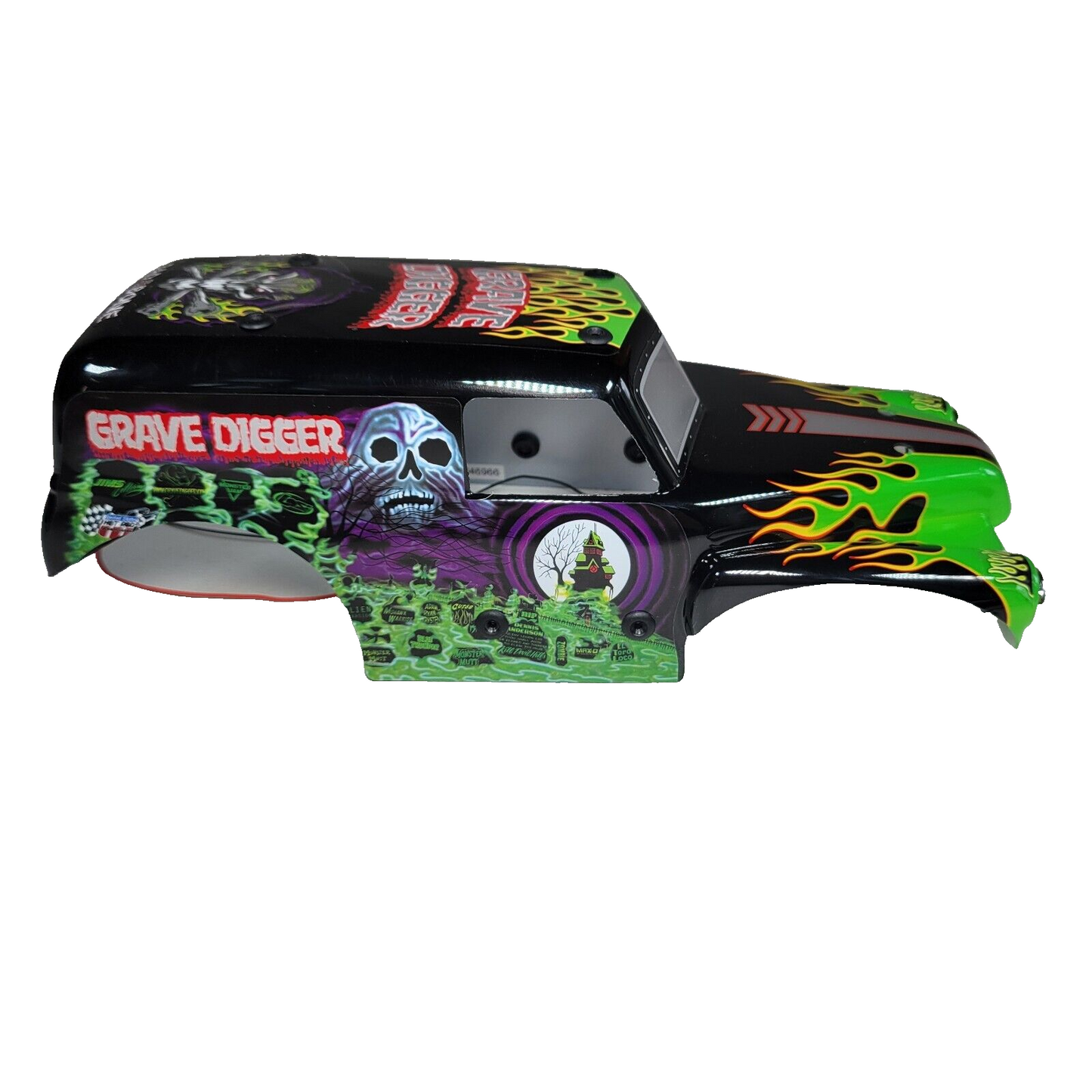Losi Mini LMT 1/18 GraveDigger Body Green Factory Painted Decaled With Lights