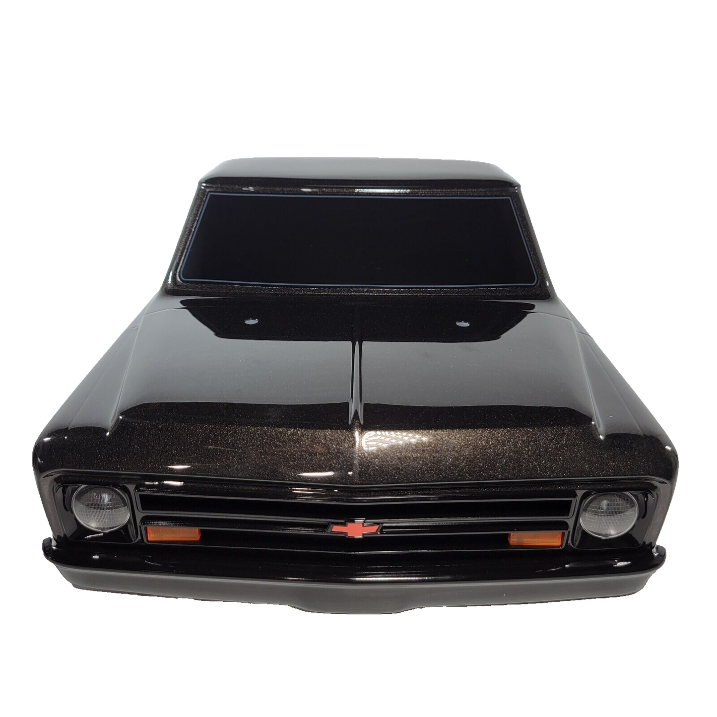 Fits Traxxas Drag Slash Black C10 Chevrolet Painted Body w/ Wing Grill Bumpers