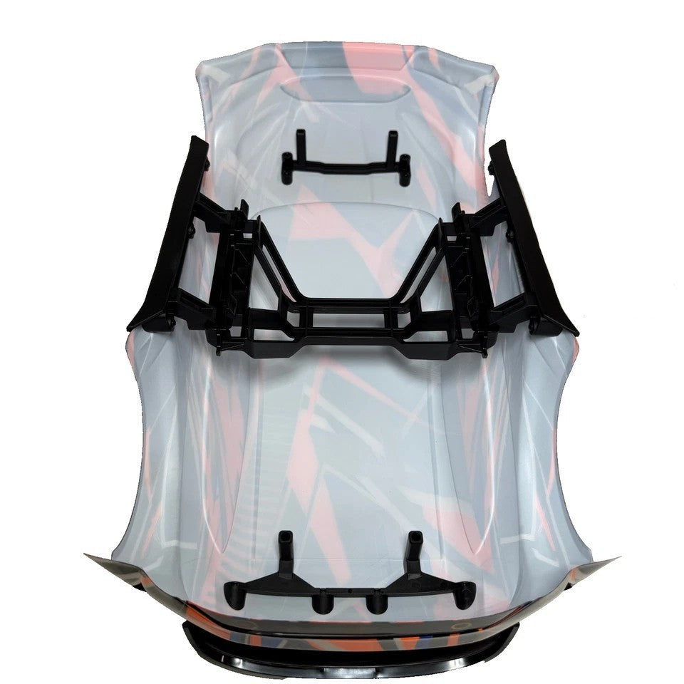 Fits Traxxas Rally 4x4 VXL HD Orange Black Body Clipless Mounts 4wd / BL2s 7427