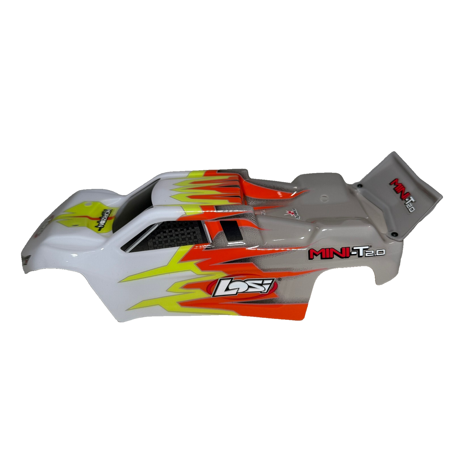 Losi Mini-T 2.0 Body Factory Painted & Decaled With Wing Gray White Truck