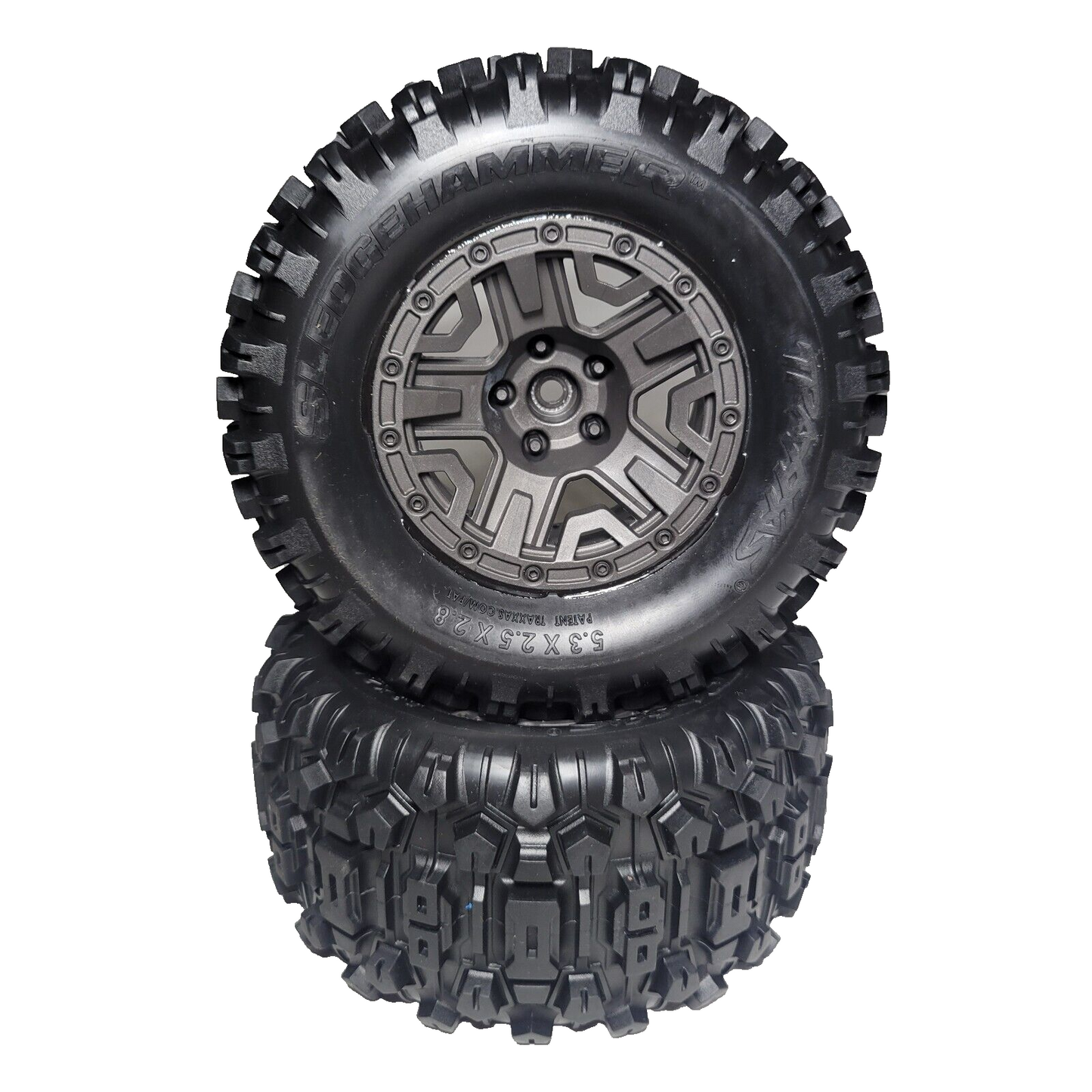 Fits Traxxas Stampede 4x4 BL-2s Sledgehammer Tires Gray 12mm Wheels 2.8" VXL