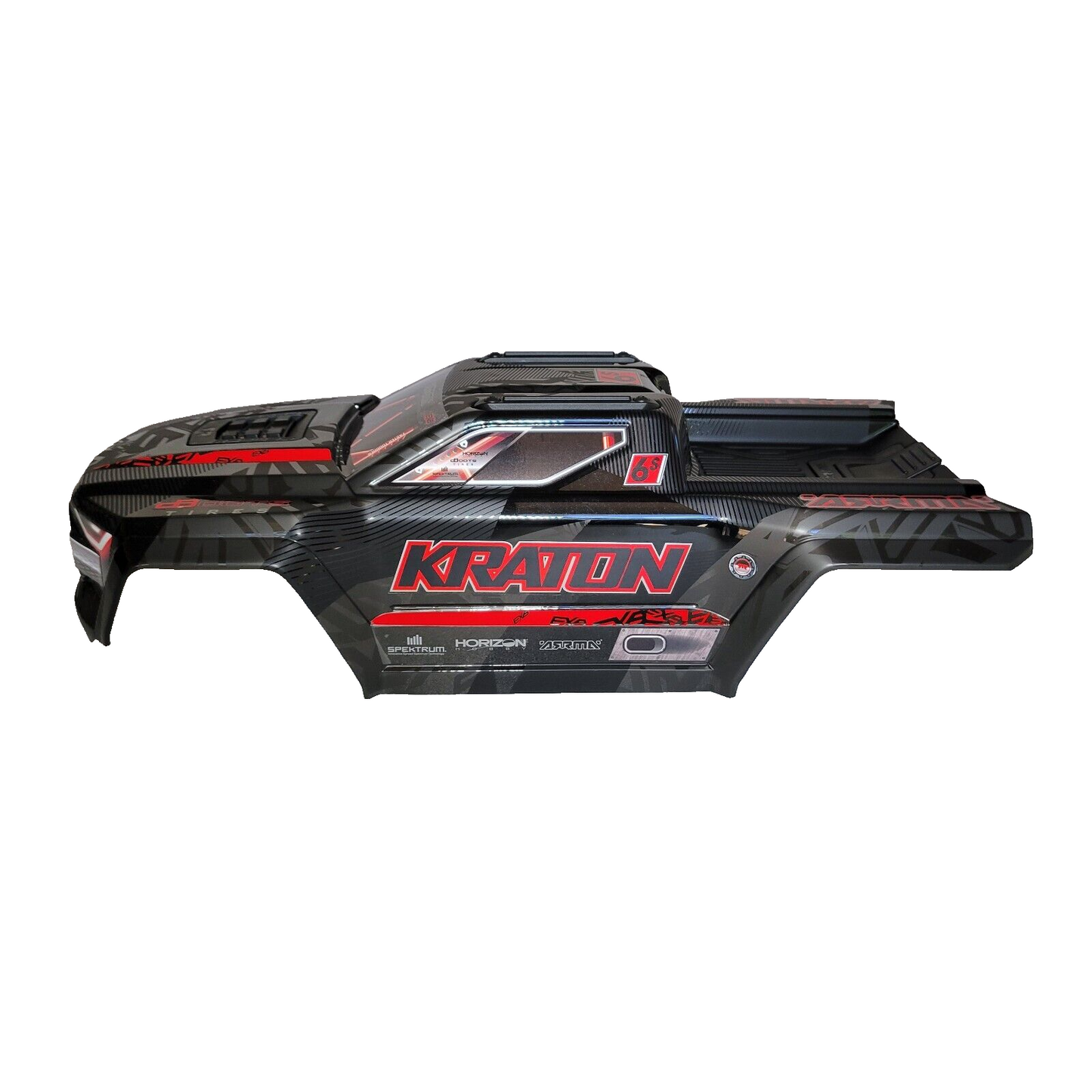 Arrma Kraton 6s EXB V6 CLIPLESS Body Factory Painted Black Red Decaled ARA-1539