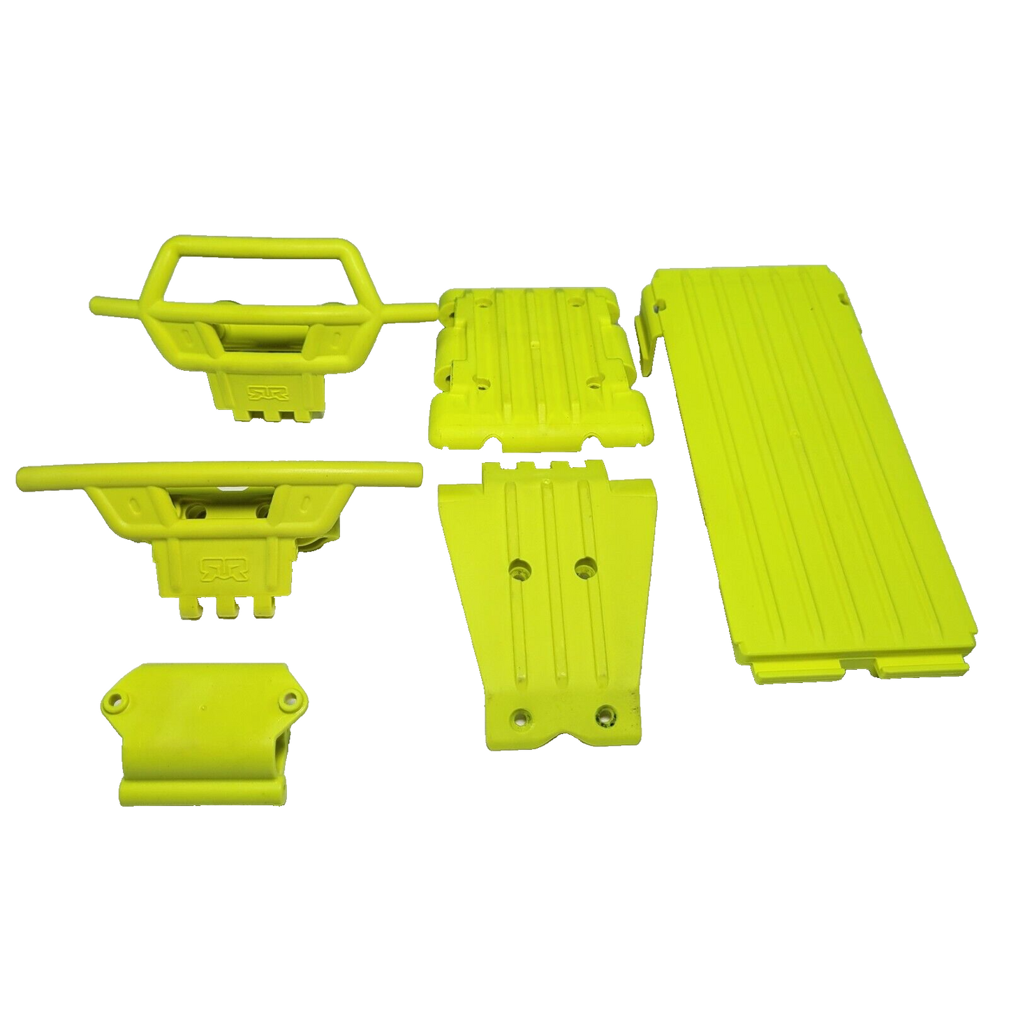 Arrma Gorgon Front & Rear Skid Plates Bumpers Set Yellow Mount Battery Door Tray