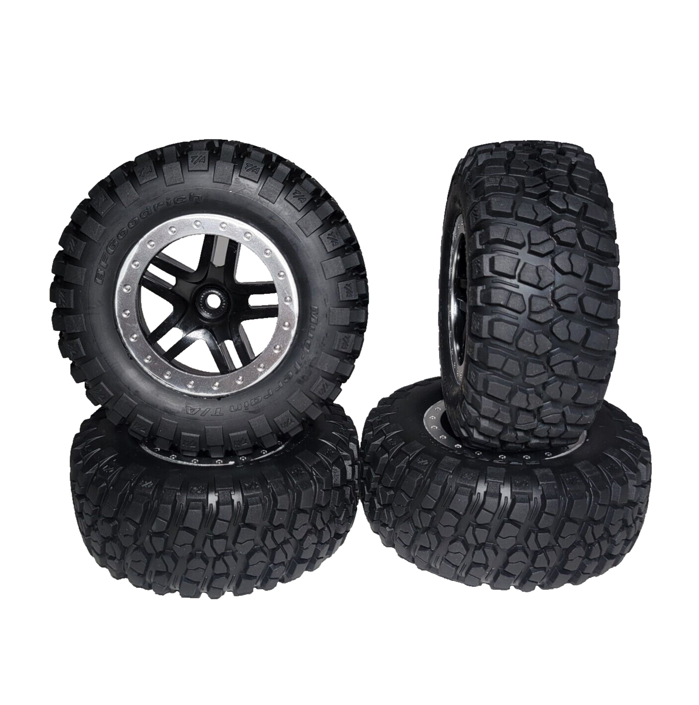 Fits Traxxas Slash 4x4 VXL Mud Terrain Tires & 12mm Wheels SCT 4wd Bl-2s XL-5