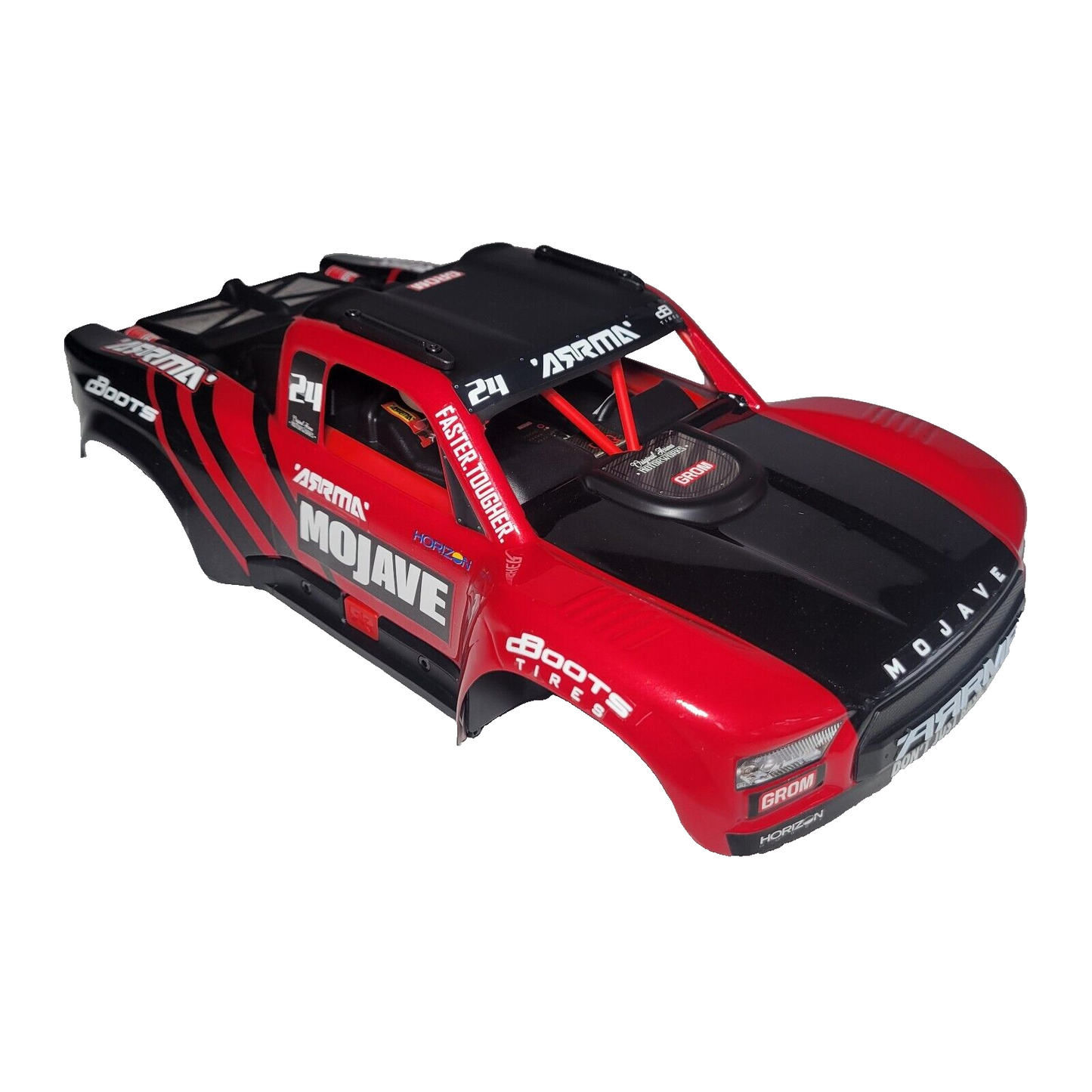 Arrma Mojave Grom Body Red Black With Internal Cage Frame / Clipless System