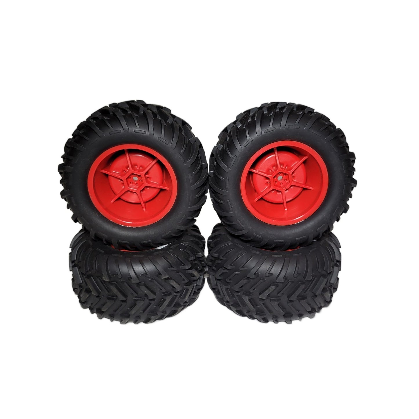 Arrma Quake Tires dBoots Cut Chevron MT & Red 14mm Hex Wheels 1/10 / Fit Gorgon