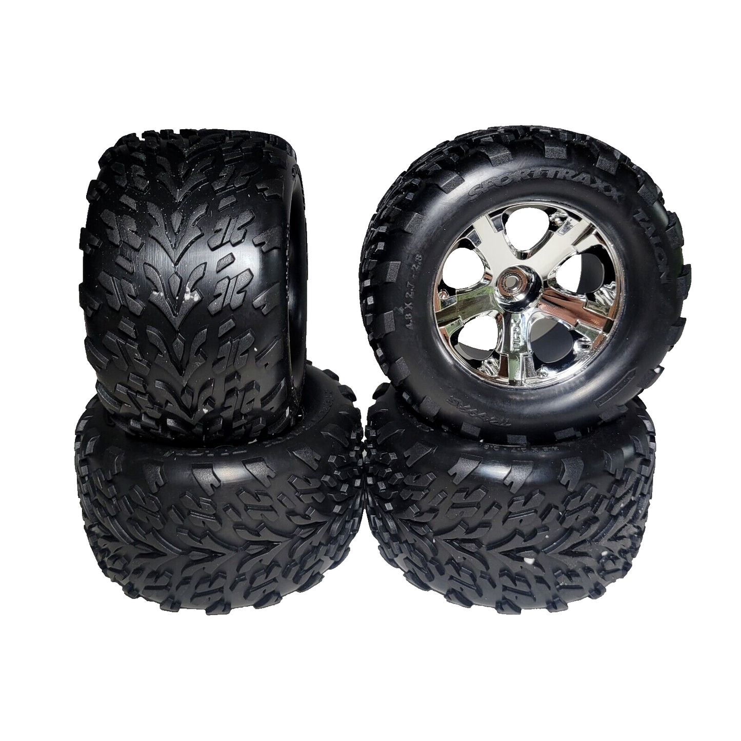 Fits Traxxas Stampede 2wd BL2s Tires & Wheels Silver Monster Truck 12mm Hubs VXL