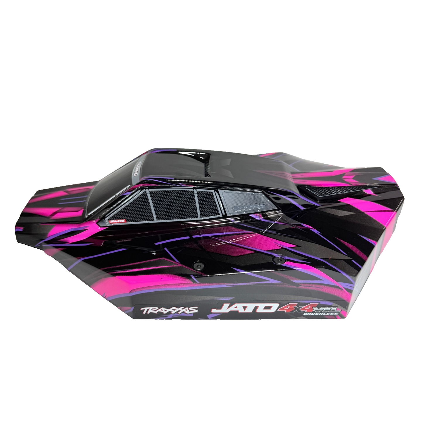 Fits Traxxas Jato 4x4 VXL Clipless Body Factory Painted Pink Black & Decals