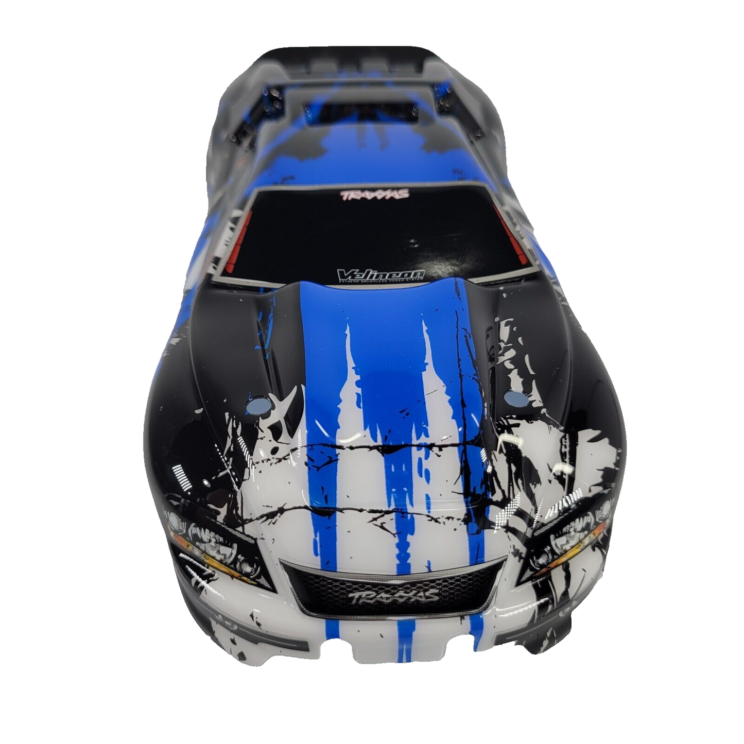 Fits Traxxas E-revo 1/16 VXL Brushless Blue Black White Painted Body & Decals