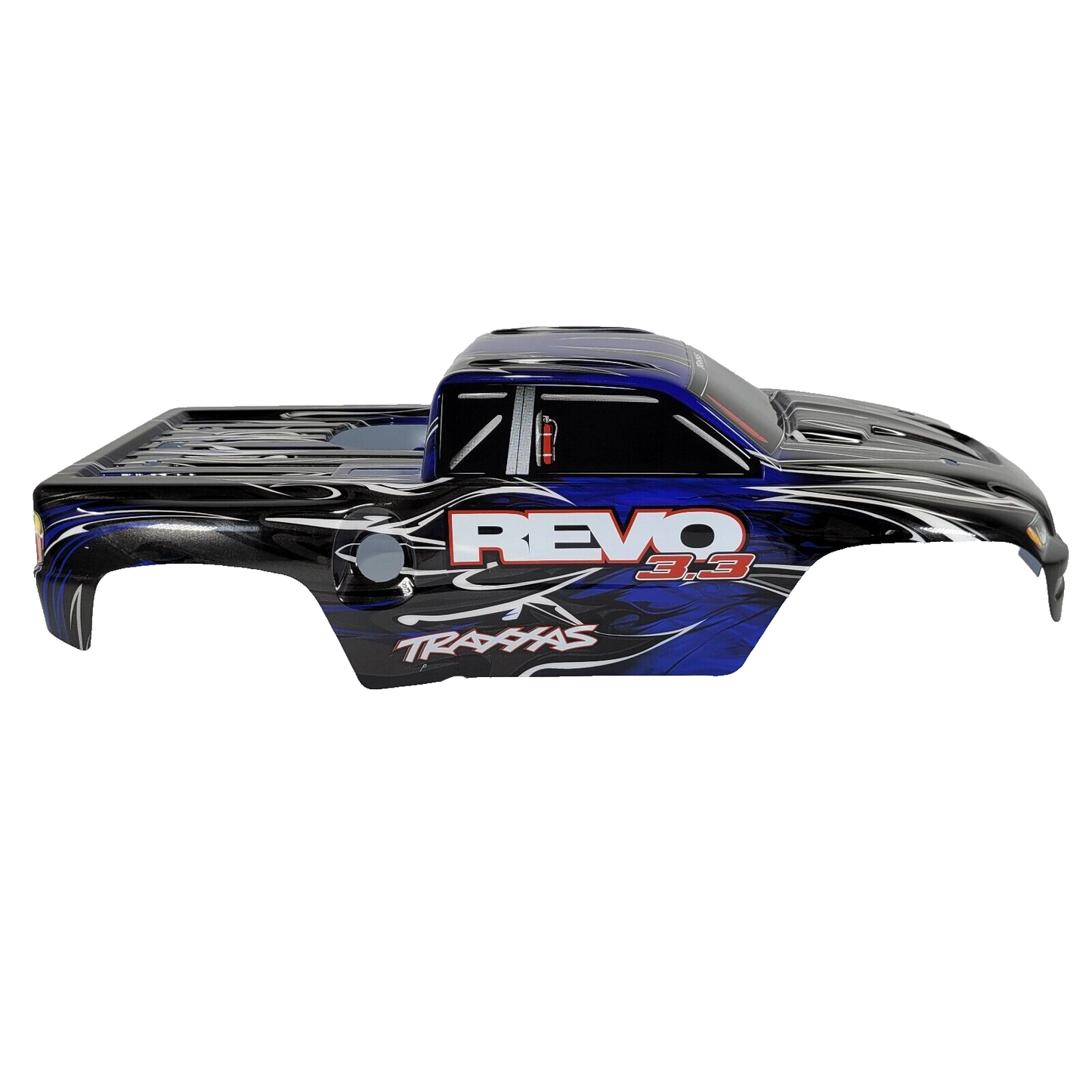 Fits Traxxas Revo 3.3 Body Blue & Black Factory Painted & Decals Nitro