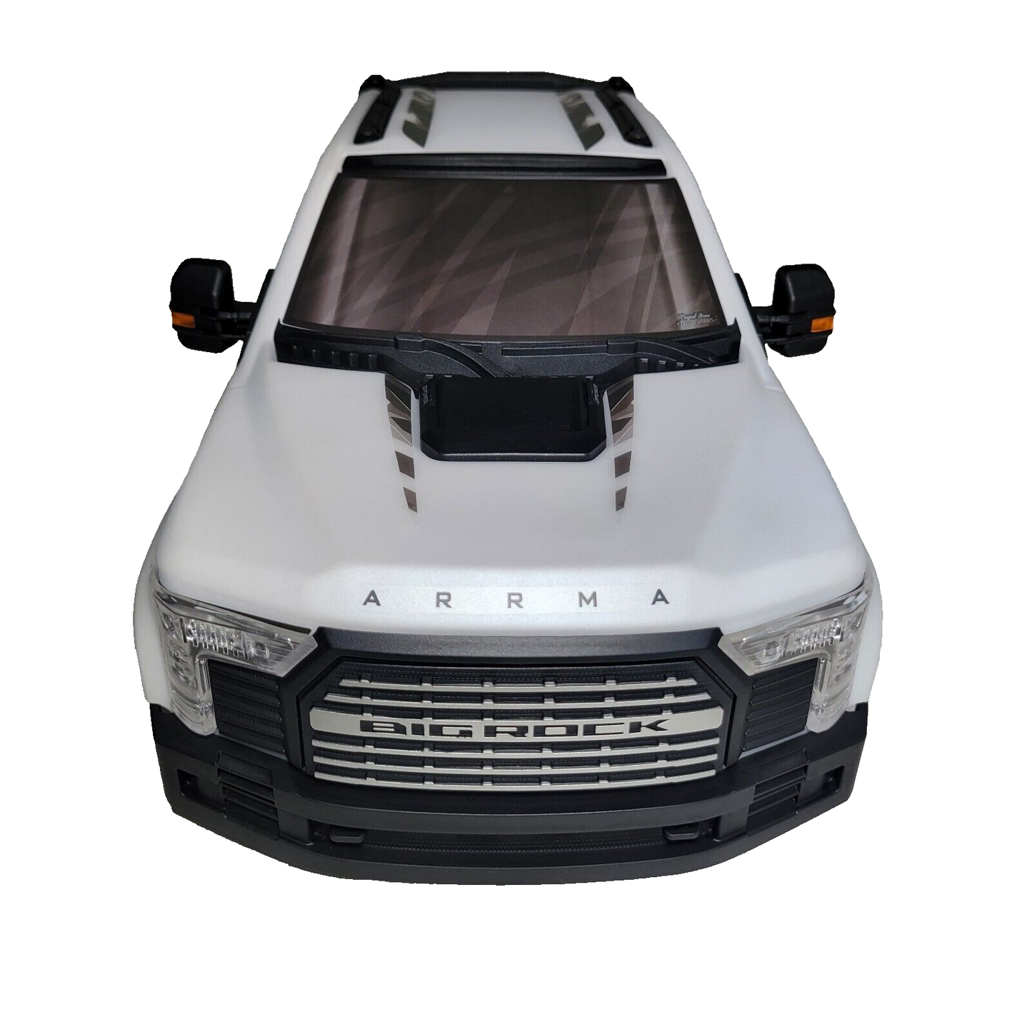 Arrma Big Rock 6s Body White Factory Painted Deacled Complete Set Mirrors Cage
