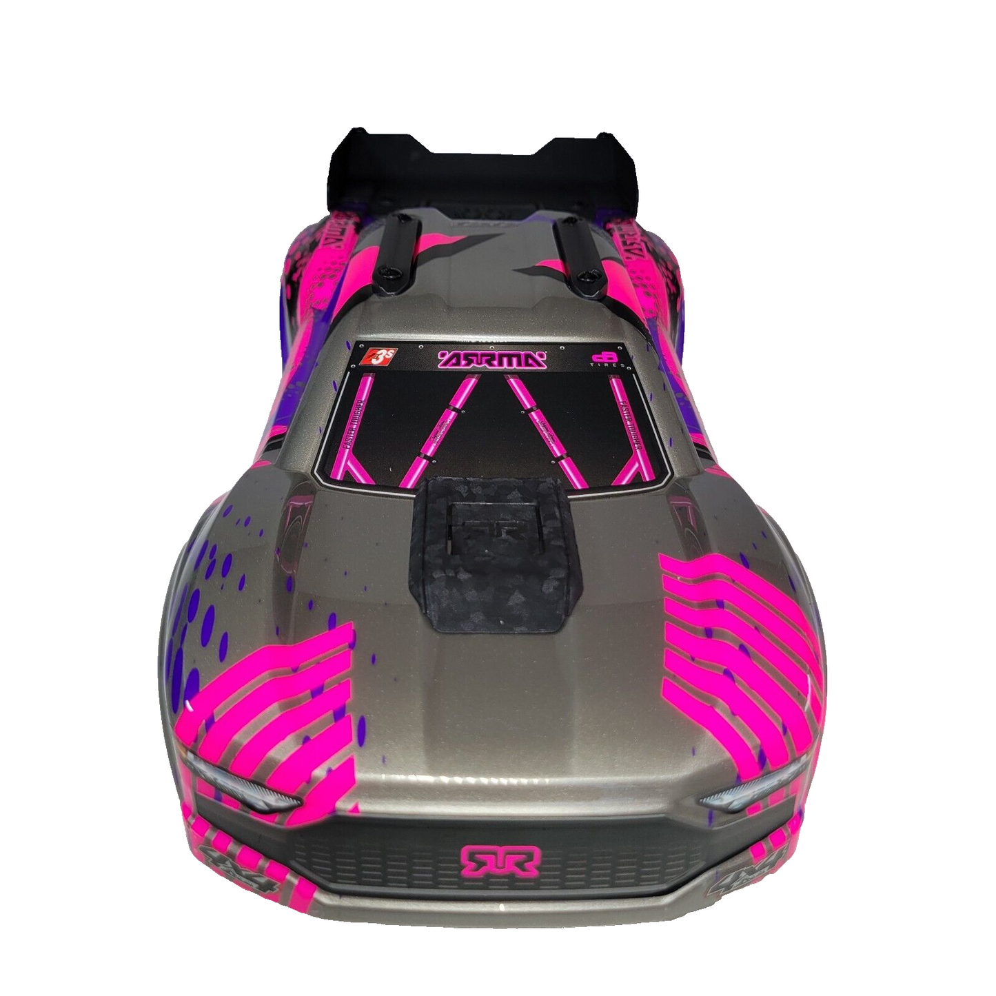 Arrma Vorteks 223S 4x4 v4 BLX Clipless Body Shell Pink Silver Painted / Spoiler