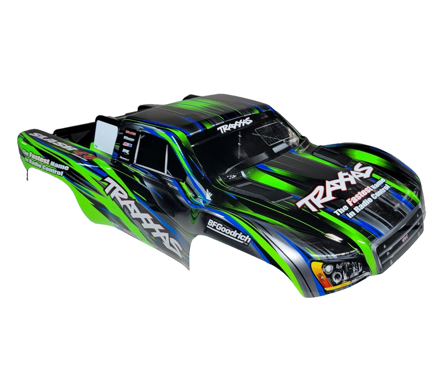 Fits Traxxas Slash 4x4 BL-2s Green Black Body w/ Clipless Mounts 4wd 2wd VXL XL5