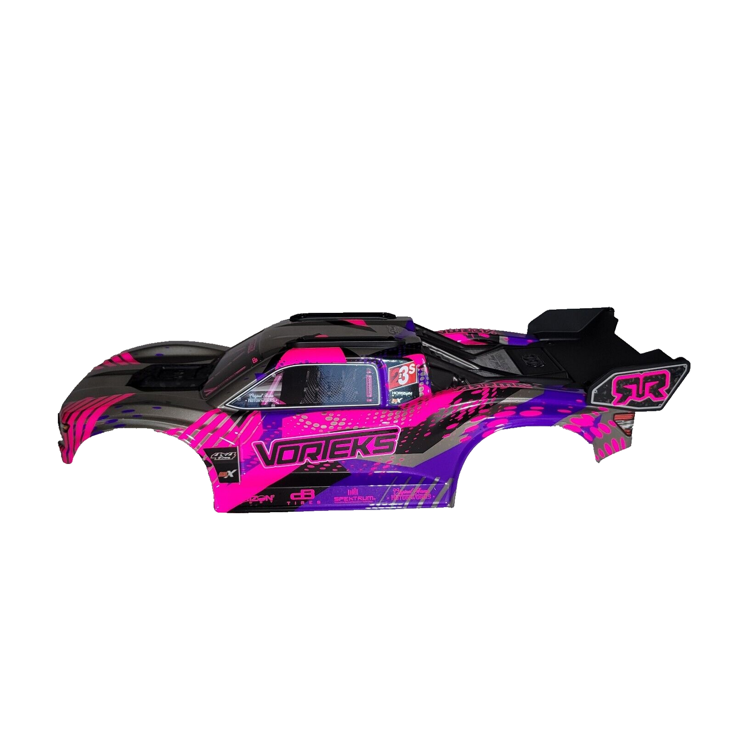 Arrma Vorteks 223S 4x4 v4 BLX Clipless Body Shell Pink Silver Painted / Spoiler