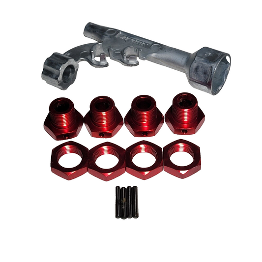Arrma Typhon 223s BLX V4 17mm Aluminum Red Wheel Hex Nuts Steel Pins Hexes