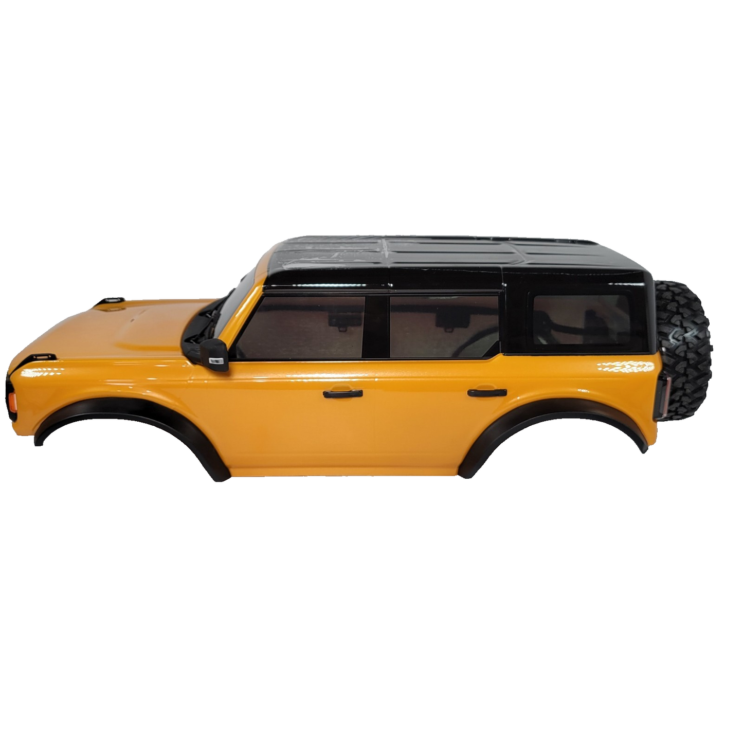 Fits Traxxas TRX-4 Ford Bronco 2021 Yellow Body Painted Mounts Latch Spare Tire