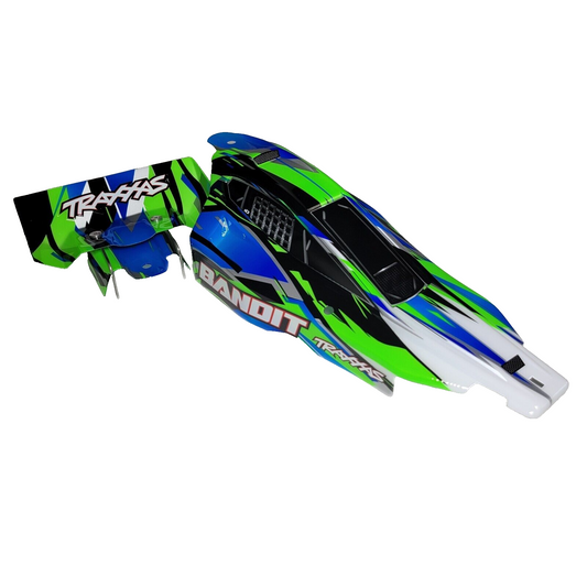 Fits Traxxas Bandit XL-5 Blue & Green Body Factory Painted Decaled Also VXL