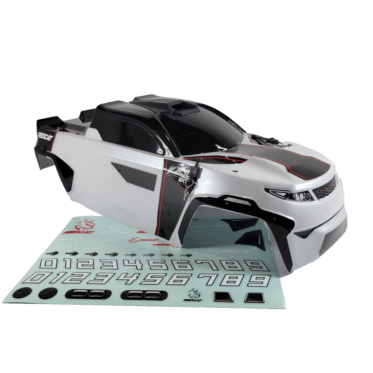 Redcat Racing Kaiju EXT White / Black Body w/ Sticker Sheet & Pins 1/8th Truck