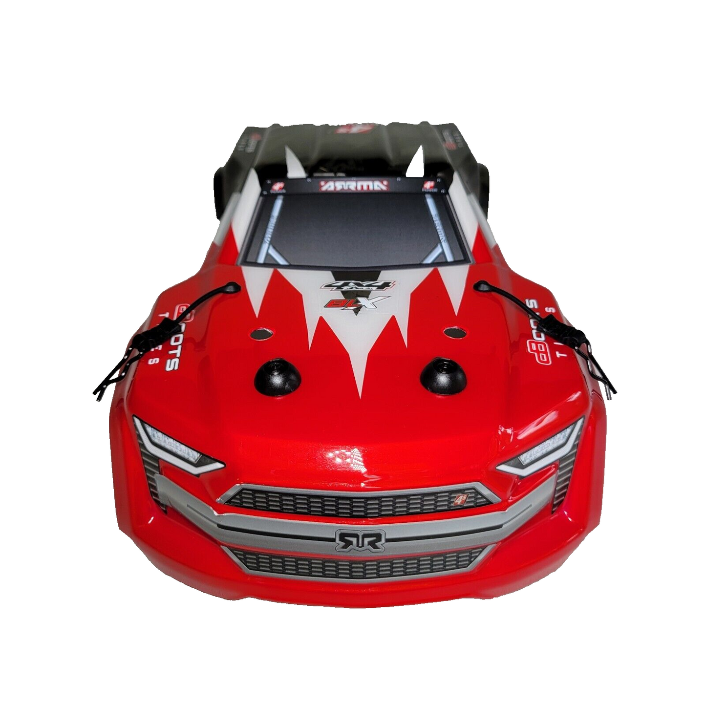 Arrma Kraton 4S V2 BLX Body Factory Painted Decaled Red Truck Clips 4X4