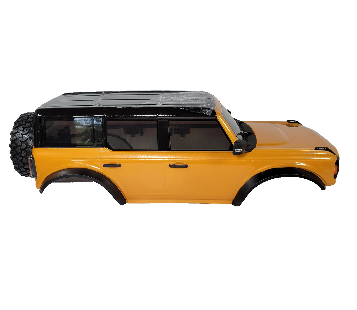 Fits Traxxas TRX-4 Ford Bronco 2021 Yellow Body Painted Mounts Latch Spare Tire