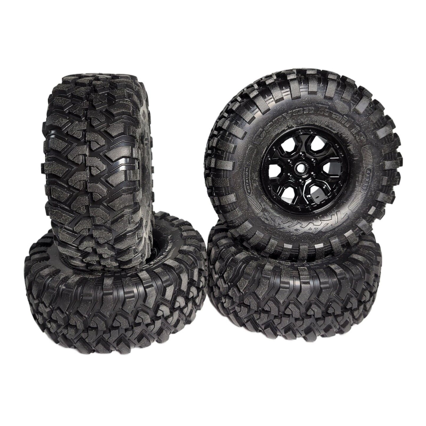 For Traxxas TRX-4 Bronco 2021 Canyon Trail Crawler Tires & 1.9 Black Wheels 12mm