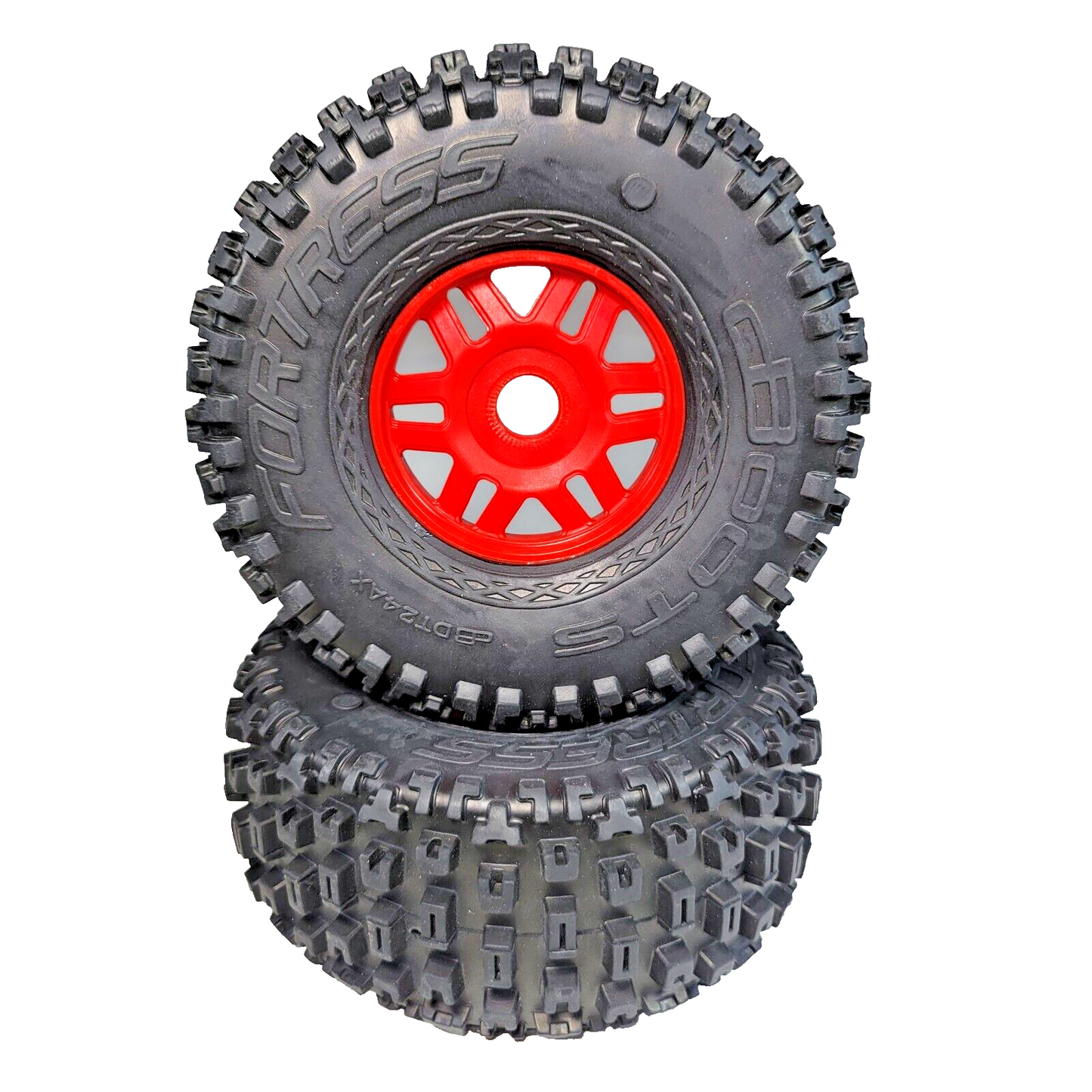 Arrma Mojave 6s BLX Tires & 17mm Red Wheels Dboots Fortress Desert Truck 1/7